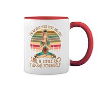 Namaste Yoga Im Mostly Peace Love And Light Little Go Fuck Blanc tasse à café avec Red Rim et poignée Mug