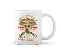 Namaste Yoga Im Mostly Peace Love And Light Little Go Fuck Tasse blanche Café Mug