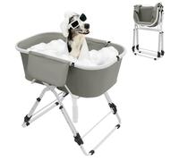 NaMaSyo Baignoire surélevée pour animaux de compagnie, multifonctionnelle, réglable en hauteur, pliable, pour chiens et chats de petite à moyenne taille