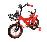 NaMaSyo Vélo enfant 12" avec roues stabilisatrices - Vélo pour garçons et filles - Hauteur réglable pour enfants à partir de 3 à 6 ans - Hauteur réglable (rouge)