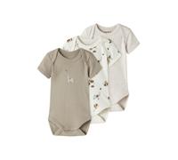 NAME IT Barboteuse / body beige foncé / beige chiné / marron / blanc, Taille 80