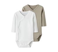 NAME IT Barboteuse / body beige foncé / blanc, Taille 62