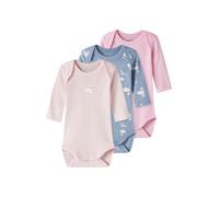 NAME IT Barboteuse / body bleu-gris / rose / poudre / blanc, Taille 80