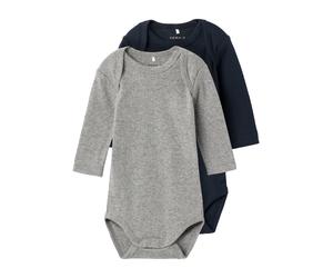 NAME IT Barboteuse / body bleu marine / gris chiné, Taille 92
