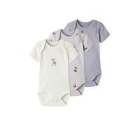 NAME IT Barboteuse / body marron / lavande / violet pastel / blanc, Taille 92
