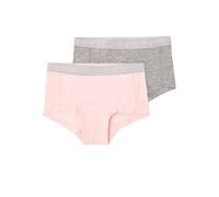 NAME IT Fille Nkfhipster 2p Noos Caleçon, Rose Barely - Pack : W/Gris Mélangé, 134 EU
