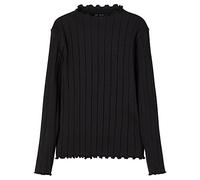 Name It Fille Nkfnoline Slim Top Noos T shirt manches longues, Noir, 116 EU