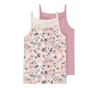 NAME IT Fille Nkfstrap Top 2p Nostalgia Flower Noos Tricot, Rose, 6 Ans EU