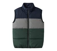 NAME IT Gilet 'NKMMYLANE' bleu foncé / gris clair / vert foncé, Taille 158