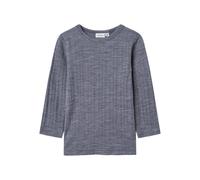 NAME IT Haut à Manches Longues en Laine mérinos pour garçon, Gris, 104