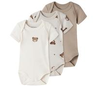 Name it - Kid's NBNBody S/S Pumice Bear 3-Pack - Sous-vêtement - 74 - pumice stone / jet stream / weathered teak