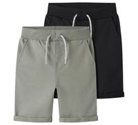 Name it - Kid's NKMVermo Long SWE Shorts UNB F 2-Pack - Short - 140 - shadow / black