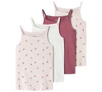 Name it - Kid's Strap Top 4-Pack - Débardeur - 134/140 - mauve morn cherry aop / rose wine / cloud dancer