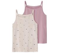Name it - Kid's Strap Top Peyote Hearts 2-Pack - Débardeur - 122/128 - peyote melange / mauve shadows