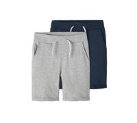 Name It Shorts Vermo pour garçon Lot de 2 en sweat gris chiné / bleu marine Taille 140