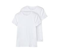 NAME IT Lot de 2 t-Shirts NKMT pour garçon en Coton Organique, Blanc éclatant., 146-152 cm