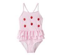 NAME IT Maillot de bain 'NMFZAMMER' rose pastel / rouge / blanc, Taille 122-128