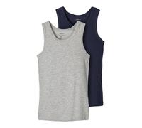 NAME IT Maillot de corps bleu / gris chiné, Taille 134-140