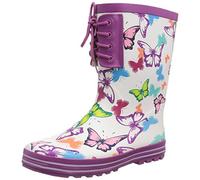 NAME IT Merry Kids Rubber BO Butterfly GI FO 115, Bottes en caoutchouc non-fourrées, tige haute, fille - Multicolore - Mehrfarbig (Bright White), 30 EU