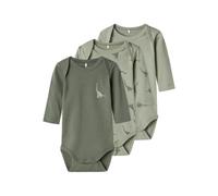 NAME IT Nbmbody 3p Ls Green Dino Noos Body à manches longues Bébés garçons (lot de 3)