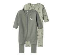 NAME IT NBMNIGHTSUIT 2P Zip FF Dino Noos Foot, Agave Green, 86 Bébés garçons