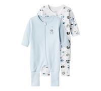 NAME IT NBMNIGHTSUIT 2P Zip FF Elephant Noos Foot, Baby Blue, 86 Bébés garçons