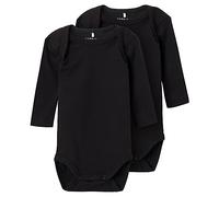 NAME IT Nbnbody 2p Ls Solid Black Noos Body, Noir, 74 Mixte