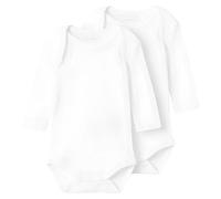NAME IT Nbnbody 2p Ls Solid White Noos Body, Mixte, Bright White, N/A