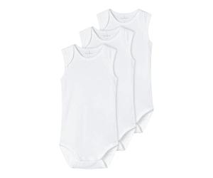 NAME IT NBNBODY 3P Solid 3 Noos Pyjama pour bébé Unisexe Blanc Brillant 92