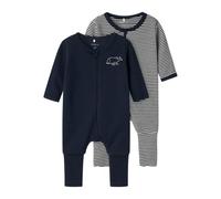 NAME IT NBNNIGHTSUIT 2P Zip FF Y/D Core 2 Noos Foot, Dark Sapphire, 98 Bébé Unisexe