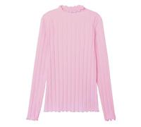 NAME IT Nkfnoline LS Slim Top Noos T-Shirt Manches Longues, Rose/Motif Parfait, 122 cm-128 cm Fille