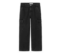 NAME IT NKFROSE HW Wide Cargo Jeans 6190-BS Noos, Jean Large Fille, Black,