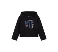 NAME IT NKFVIALA LS Short Boxy Sweat WH BRU, Maillot de survêtement Fille, Black/Print:NYC,