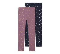 NAME IT NKFVIVIAN 2P Glitter Legging, Arctic Dusk/Pack:Dark Sapphire, 164 Fille