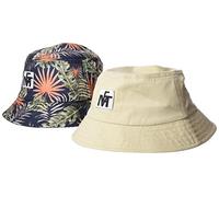 NAME IT NKMFILLIP 2P Bucket Hat, Bob Petite Fille, Humus/Detail:1x Humus/1x Dark Sapphire AOP,