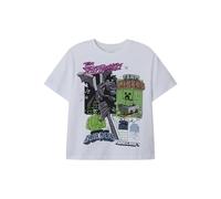NAME IT T-Shirt 'NKMJahi Minecraft' gris foncé / vert / violet / blanc, Taille 146-152