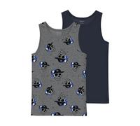 NAME IT Nkmtank Lot de 2 débardeurs pour garçon Gris foncé Mel Skull Noos, Gris foncé mélangé, Numeric_122
