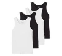 Name IT Nkmtank Lot de 4 débardeurs pour garçon Noir et Blanc uni, Noir, Numeric_110