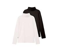 Name IT Nknviggo 2P LS T-Shirt à Manches Longues et col roulé O Noos Unisexe Blanc Alyssum/Pack : Noir, 146/152