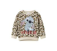 NAME IT Nmfjanni Stitch Nreg Sweat Unb Wdi, Blanc cassé, 104 Fille