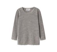 NAME IT Nmfwang Wool Needle Ls Top Solid Noos T-Shirt à Manches Longues pour Fille, Satellite, 104