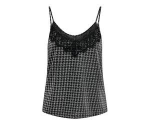Name IT Onlnew Carol S/L Glitter Mix Top Box JRS Top Box pour Femme, Noir/Détails : Houndstooth Silver, XL