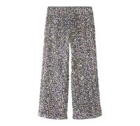 NAME IT Pantalon à Paillettes pour Fille - Coupe Large, Granite Gris/détails : Or et Blanc, 146
