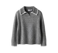 NAME IT Pull-over gris chiné / blanc, Taille 98