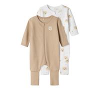 NAME IT Pyjama beige / beige foncé / noir / blanc, Taille 104