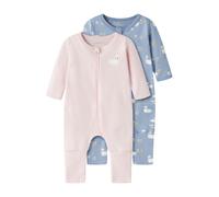 NAME IT Pyjama bleu clair / olive / rose / blanc, Taille 62