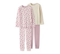 NAME IT Pyjama jaune clair / lilas / rose / bordeaux, Taille 122-128