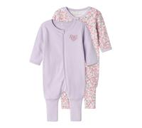 NAME IT Pyjama vert / violet pastel / rose / blanc, Taille 50