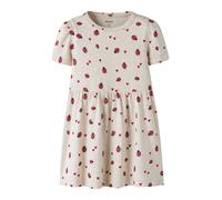 NAME IT Robe 'NMFHaline' gris clair / rouge foncé / noir, Taille 98