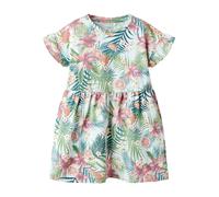 NAME IT Robe 'NMFJunni' bleu pastel / vert foncé / mandarine / rosé, Taille 122